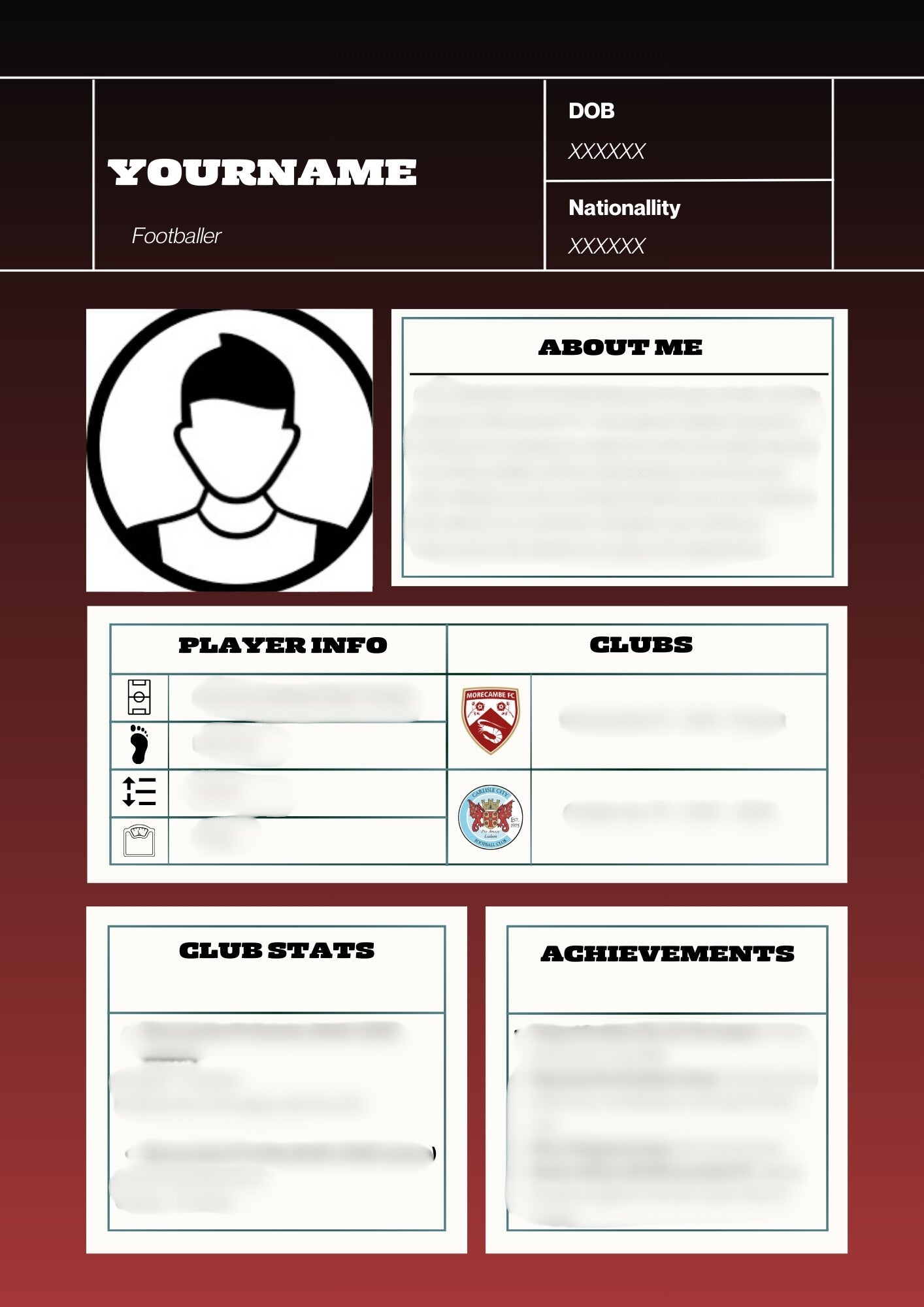 Football CV — Stand Out To Clubs & Scouts